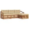 vidaXL Set de canapele de exterior cu pernă 4 pcs Natural și Bej