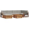 vidaXL Set de canapele de exterior 7 pcs Gri natural și deschis