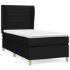 vidaXL Pat box spring cu saltea, negru, 80x200 cm, textil