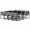vidaXL Set mobilier de grădină cu perne, 9 piese, gri, poliratan