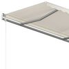 vidaXL Copertină retractabilă manual, cu st&acirc;lpi, crem, 4x3 m