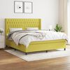vidaXL Pat box spring cu saltea, verde, 180x200 cm, textil