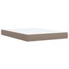 vidaXL Pat box spring cu saltea, cappuccino, 140x190cm piele ecologică