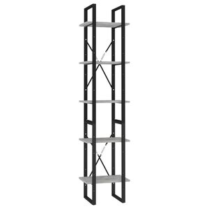 vidaXL Bibliotecă cu 5 rafturi gri beton, 40x30x175 cm, lemn prelucrat