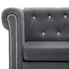 vidaXL Canapea Chesterfield cu 3 locuri, catifea, 199x75x72 cm, gri