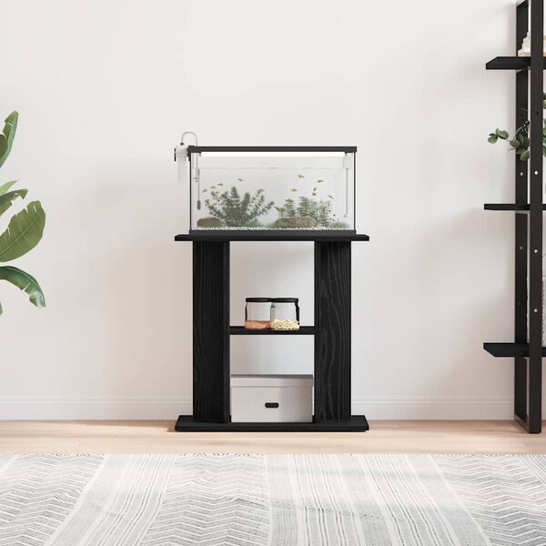 vidaXL Suport pentru acvariu, stejar negru, 60x30x60 cm, lemn stratificat