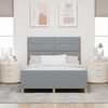 vidaXL Cadru de pat cu headboard Gri deschis 140 x 190 cm țesătură