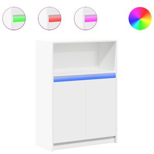 vidaXL Dulap cu LED, alb, 72x34x100 cm, lemn prelucrat