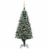 vidaXL Brad Crăciun artificial cu LED-uri/globuri/conuri pin, 210 cm