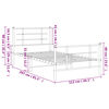 vidaXL Cadru de pat metalic cu tăblie de cap/picioare, alb, 107x203 cm