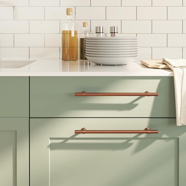 vidaXL M&acirc;nere de dulap, 5 buc., bronz, 224 mm, oțel inoxidabil