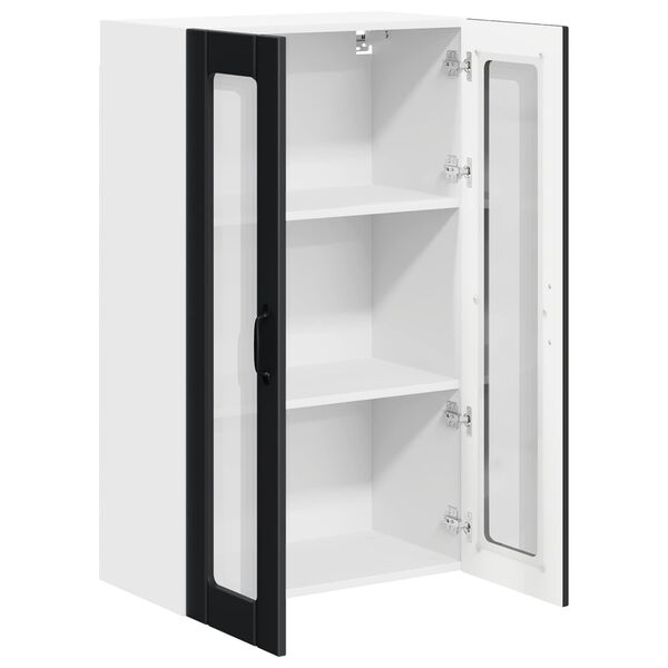 vidaXL Dulap suspendat de bucătărie Pe perete Negru 60 x 31 x 100 cm