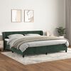 vidaXL Pat box spring cu saltea, verde &icirc;nchis, 200x200 cm, catifea