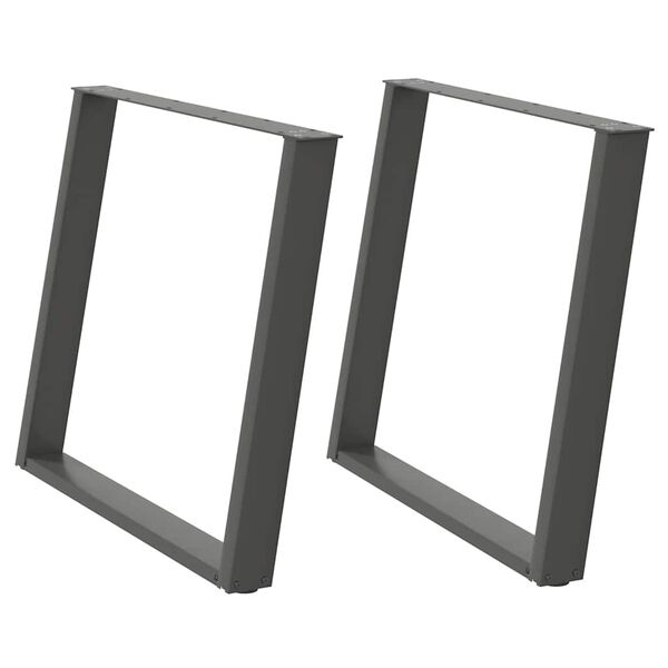 vidaXL Picioare de masă în formă de U, 2 buc., antracit, 90x(72-73) cm, oțel