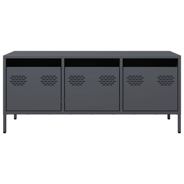 vidaXL Dulap TV, antracit, 101,5x39x43,5 cm, oțel laminat la rece