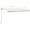 vidaXL Copertină automată cu LED & senzor v&acirc;nt, crem, 450x350 cm