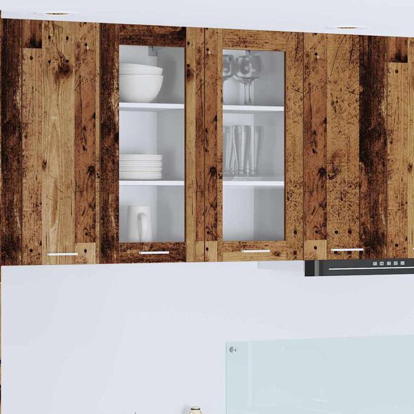 vidaXL Dulap suspendat cu ușă Lemn vechi 40 x 31 x 80 cm Lemn compozit