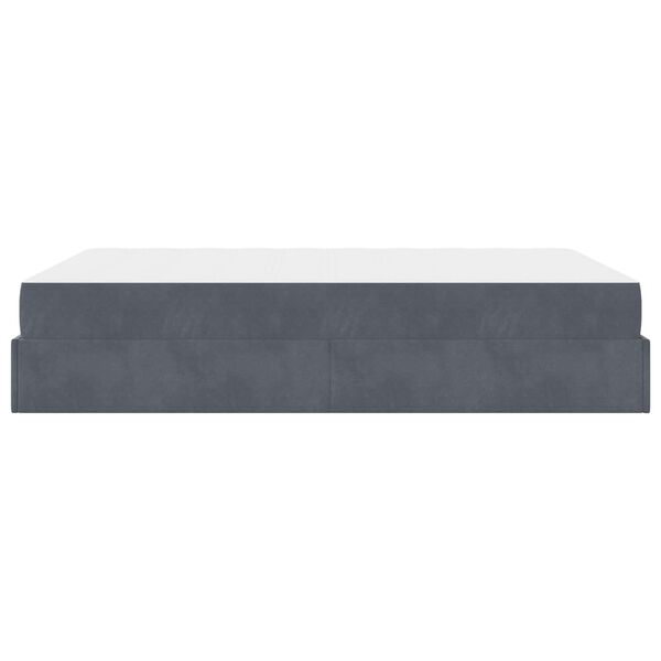 vidaXL Cadru de pat cu saltea cu saltea 2 pcs Gri Scurt Catifea