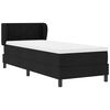 vidaXL Pat cu arcuri cu saltea cu headboard Negru 80 x 200 cm țesătură