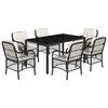 vidaXL Set mobilier de grădină cu perne, 7 piese, negru, poliratan