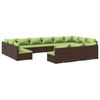 vidaXL Set mobilier de grădină cu perne, 13 piese, maro, poliratan