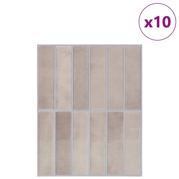 vidaXL Plăci dreptunghiulare 10 pcs Cafea Bej 29 x 23 x 0,08 cm