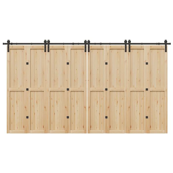 vidaXL Set feronerie pentru uși glisante, negru, 400 cm, oțel