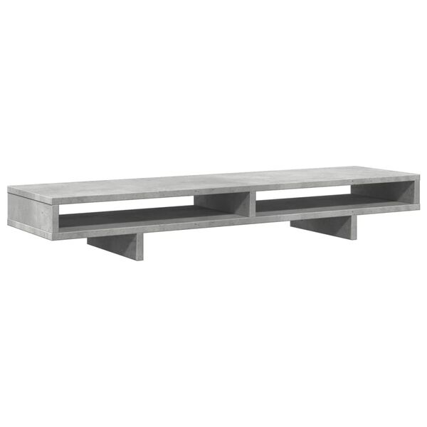 vidaXL Suport de monitor, gri beton, 100x27x15 cm, lemn prelucrat