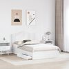 vidaXL Pat cu storage cu headboard Alb 120 x 190 cm Lemn compozit