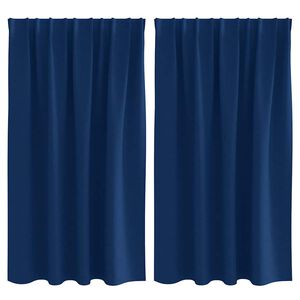 vidaXL Perdele Opaque cu Inel 2 buc. Albastru &icirc;nchis 140 x 140 cm