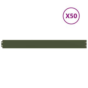vidaXL Borduri de gazon 50 buc Verde olive Oțel laminat la rece