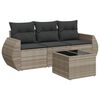 vidaXL Set canapea de grădină cu perne, 4 piese, gri deschis poliratan