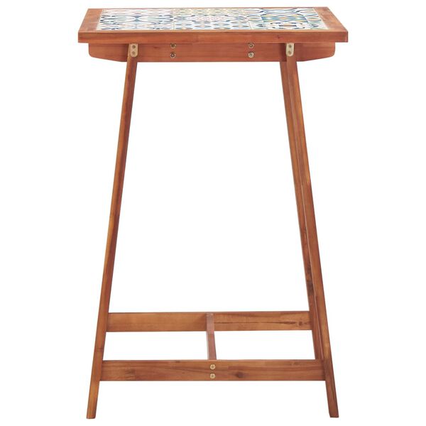 vidaXL Set bar grădină, 3 piese, blat mozaic și lemn masiv acacia