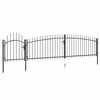 vidaXL Poartă de gard de grădină Woerden cu v&acirc;rf tip suliță 5x1 m, negru