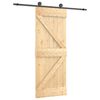 vidaXL Ușă glisantă Natural și Negru 85 x 210 cm Lemn de Pin Solid