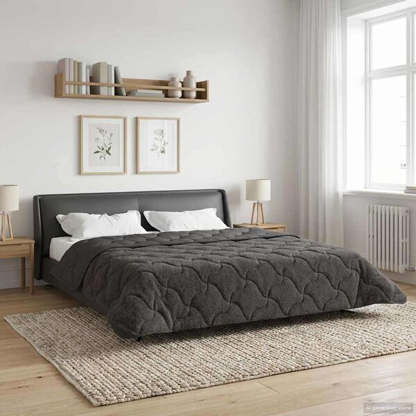vidaXL Duvet complet pe tot parcursul anului Antracit 200 x 200 cm