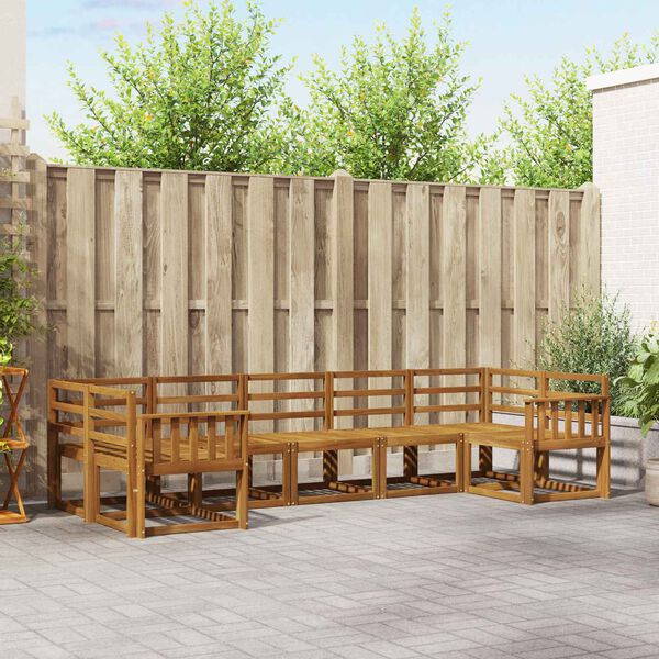 vidaXL Set de canapele de exterior 7 pcs natural Lemn Solid de Acacia