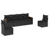 vidaXL Set mobilier de grădină cu perne, 6 piese, negru, poliratan