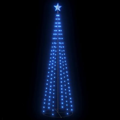 vidaXL Decorațiune brad Crăciun conic 136 LED-uri albastru 70x240 cm