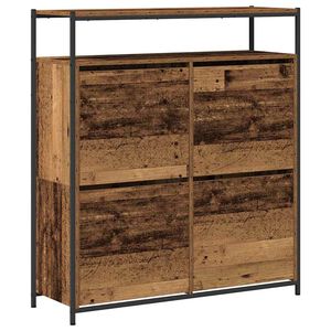 vidaXL Dulap pentru pantofi Lemn vechi 100 x 34 x 112 cm Lemn compozit