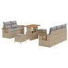 vidaXL Set de canapele pentru grădină 10 buc. Beige și gri deschis