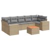 vidaXL Set canapele de grădină, 8 piese, cu perne, bej, poliratan