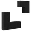 vidaXL Cabinet TV 4 buc. Stejar Negru Lemn prelucrat