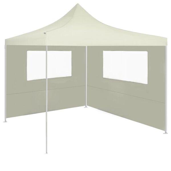 vidaXL Perete lateral foișor cu ferestre, crem, 4x2 m