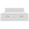 vidaXL Cadru de pat otoman cu saltea alb 160x200cm piele artificială