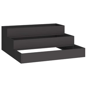 vidaXL Vază pentru Grădină Negru 90 x 90 x 35 cm Oțel laminat la rece