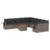 vidaXL Set canapele de grădină cu perne, 11 piese, gri, poliratan