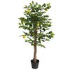 vidaXL Lăm&acirc;i artificial cu 3 trunchiuri, verde, 120 cm, PP