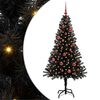 vidaXL Brad de Crăciun Negru 150 cm PVC