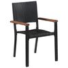 vidaXL Set de masă pentru grădină 3 pcs Negru Rattan poli